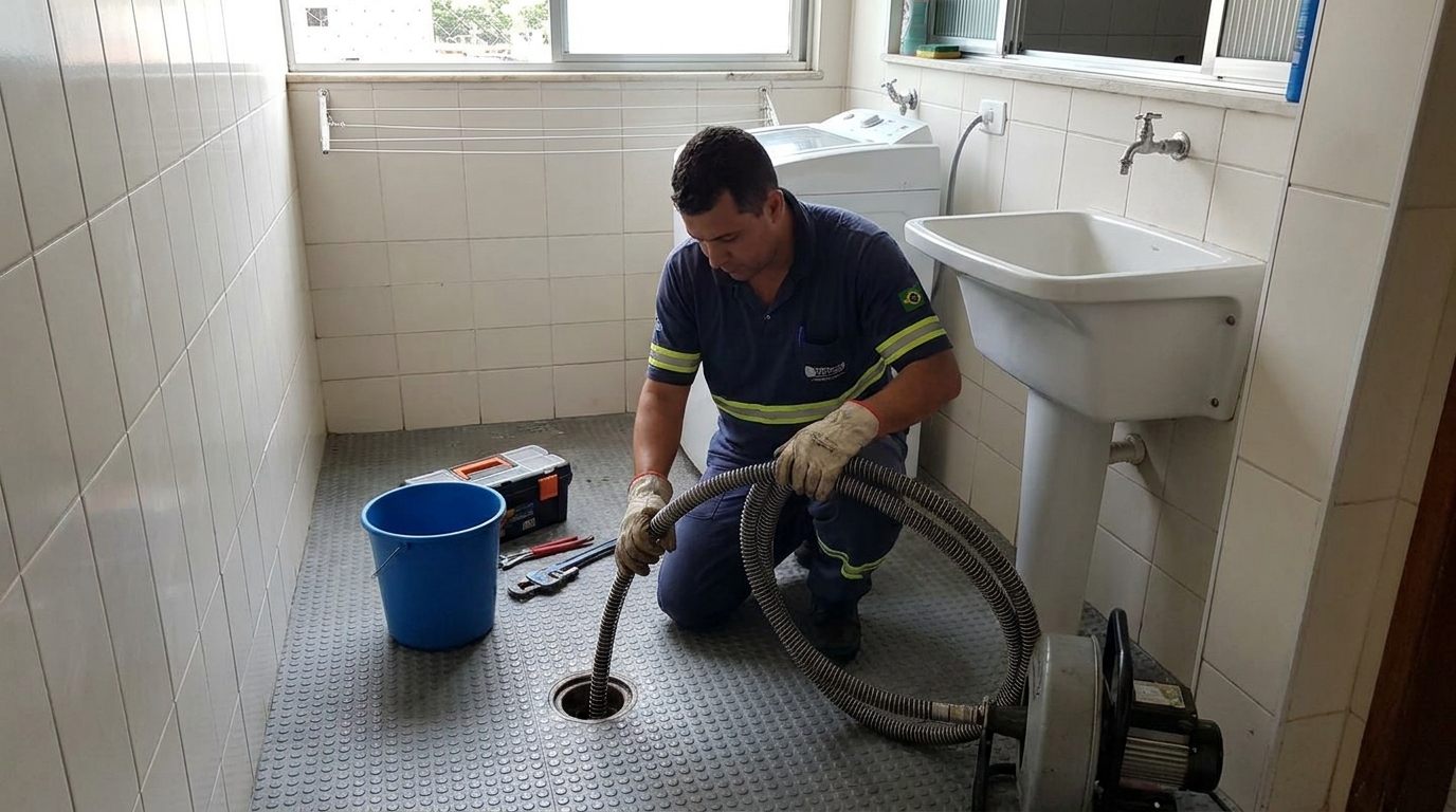 Desentupimento de ralo residencial em Campinas‑SP