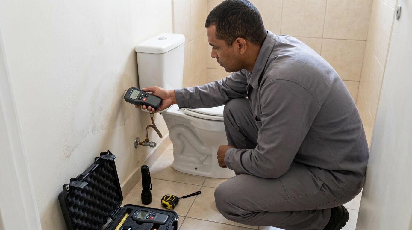 Técnico de caça vazamento em residência em Campinas‑SP